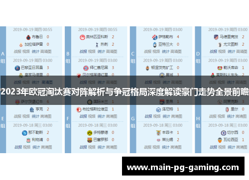 2023年欧冠淘汰赛对阵解析与争冠格局深度解读豪门走势全景前瞻